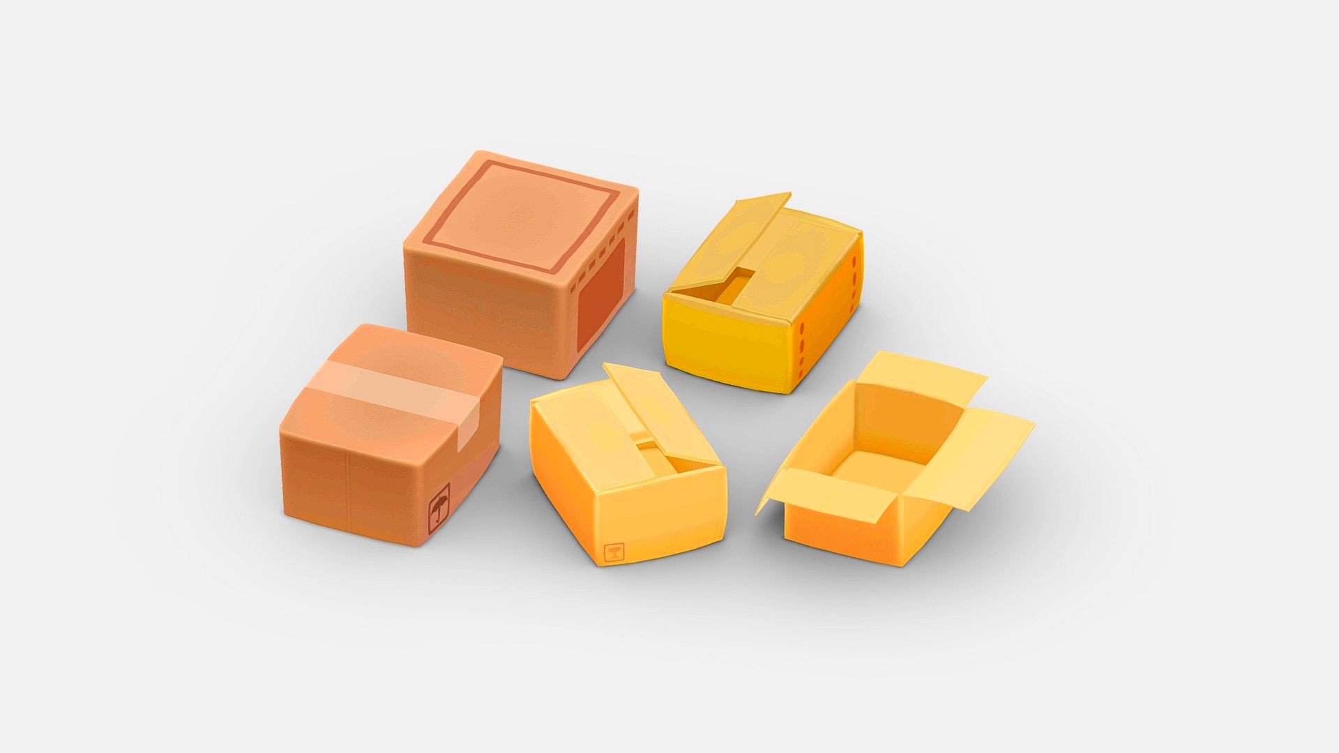 Cartoon carton parcels
