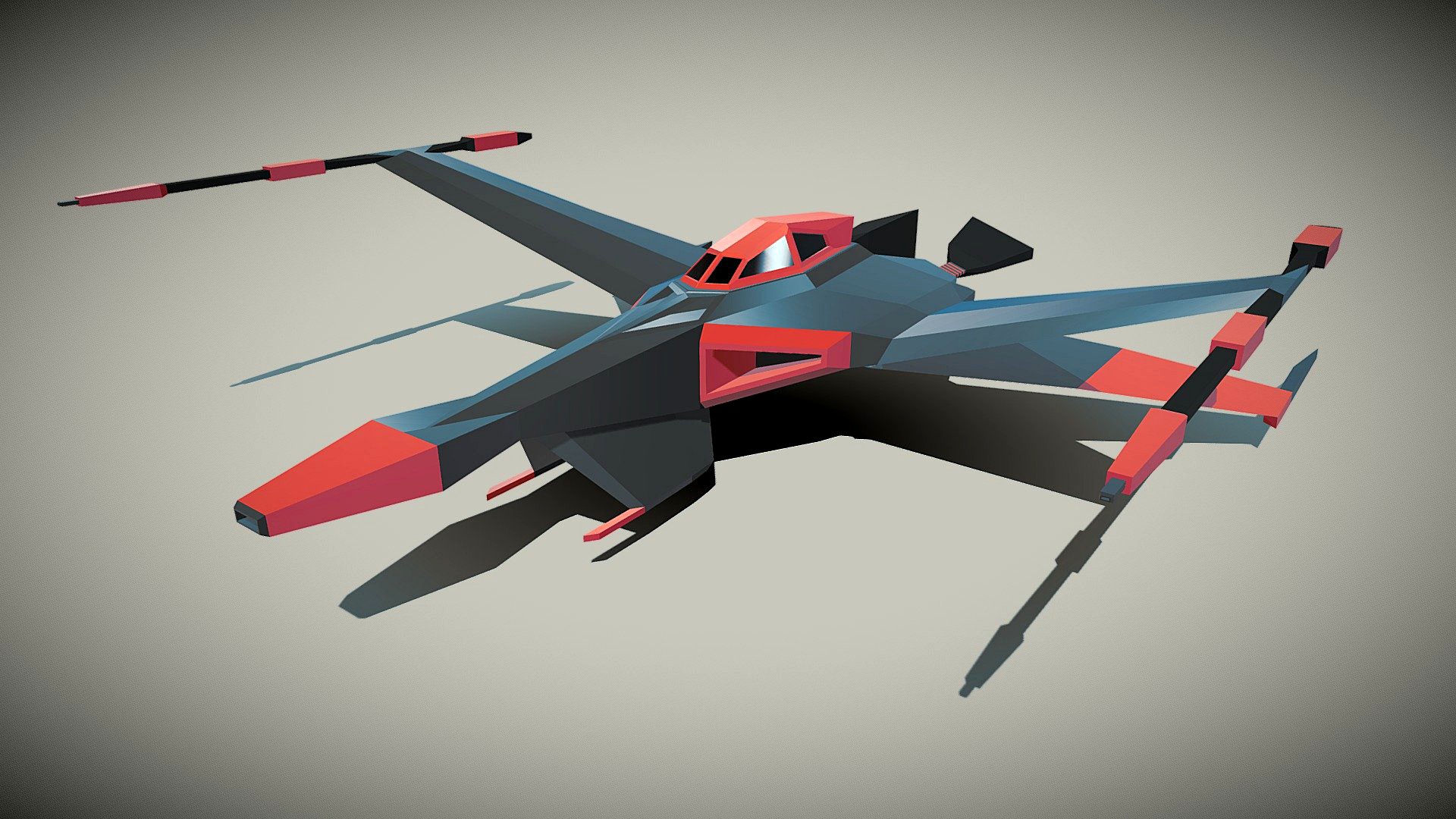 Lowpoly Battle Spaceship concept