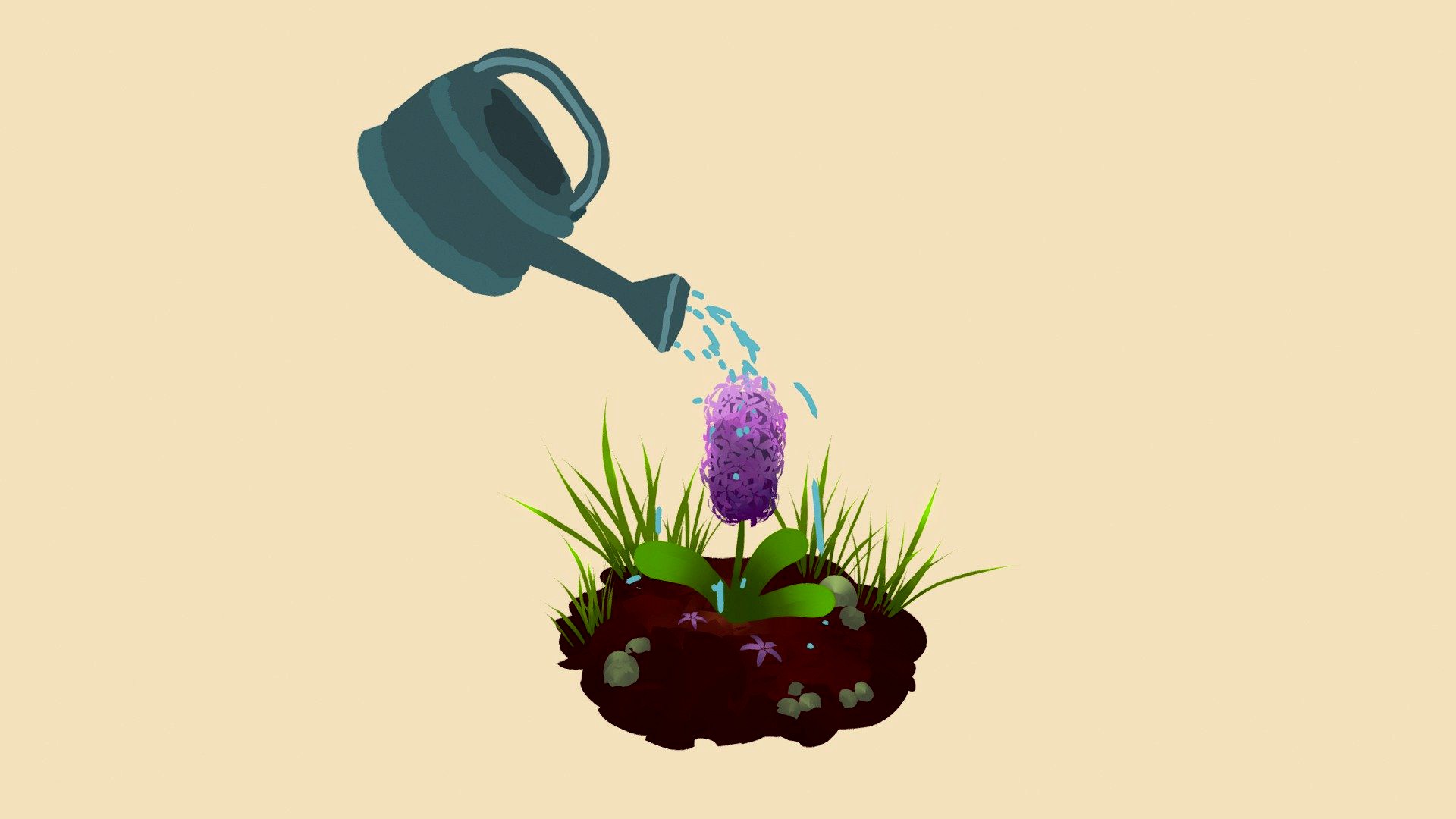 Quillustration Flower and Water-Can