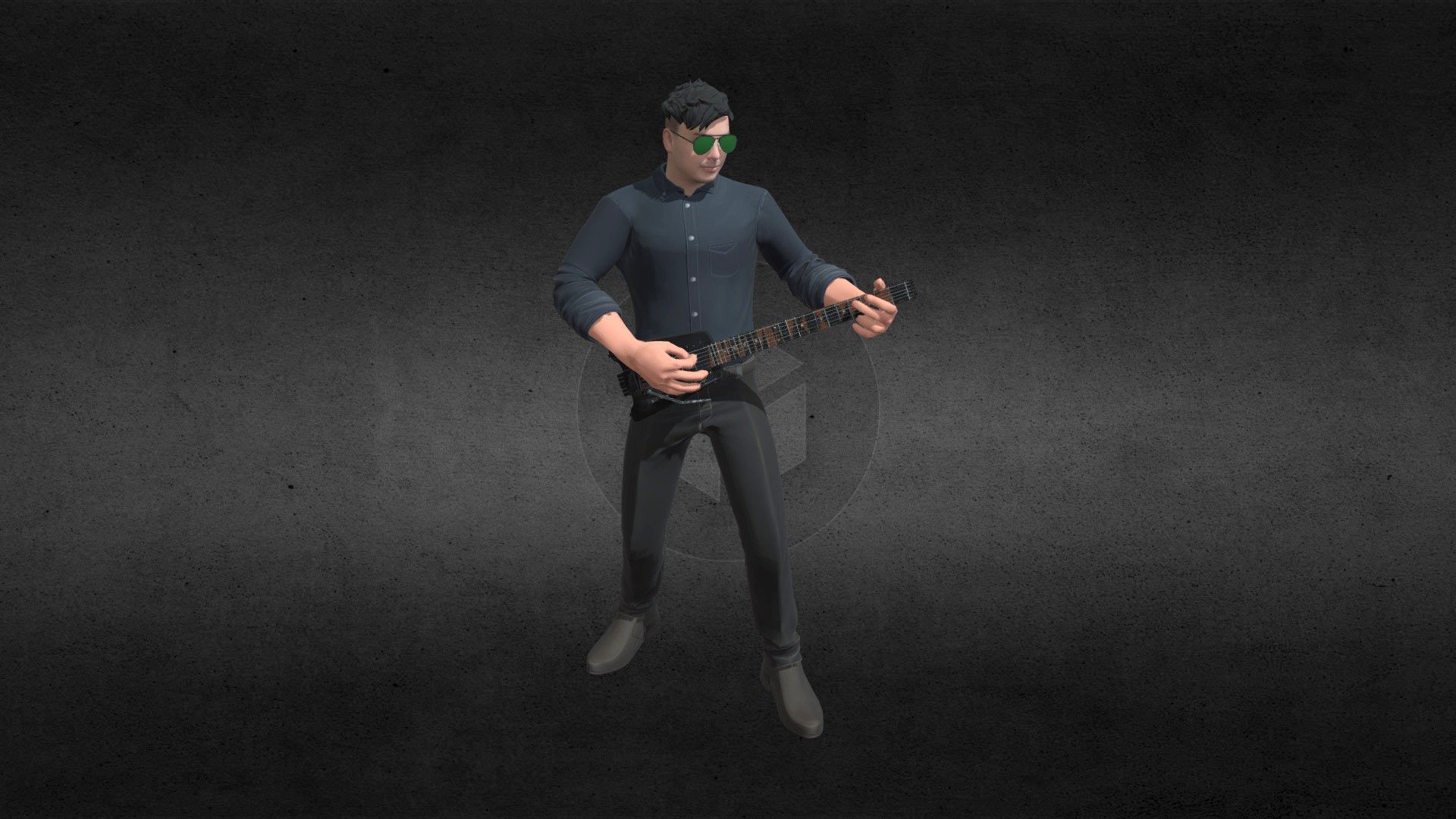 Guitar Player with 3D guitar model