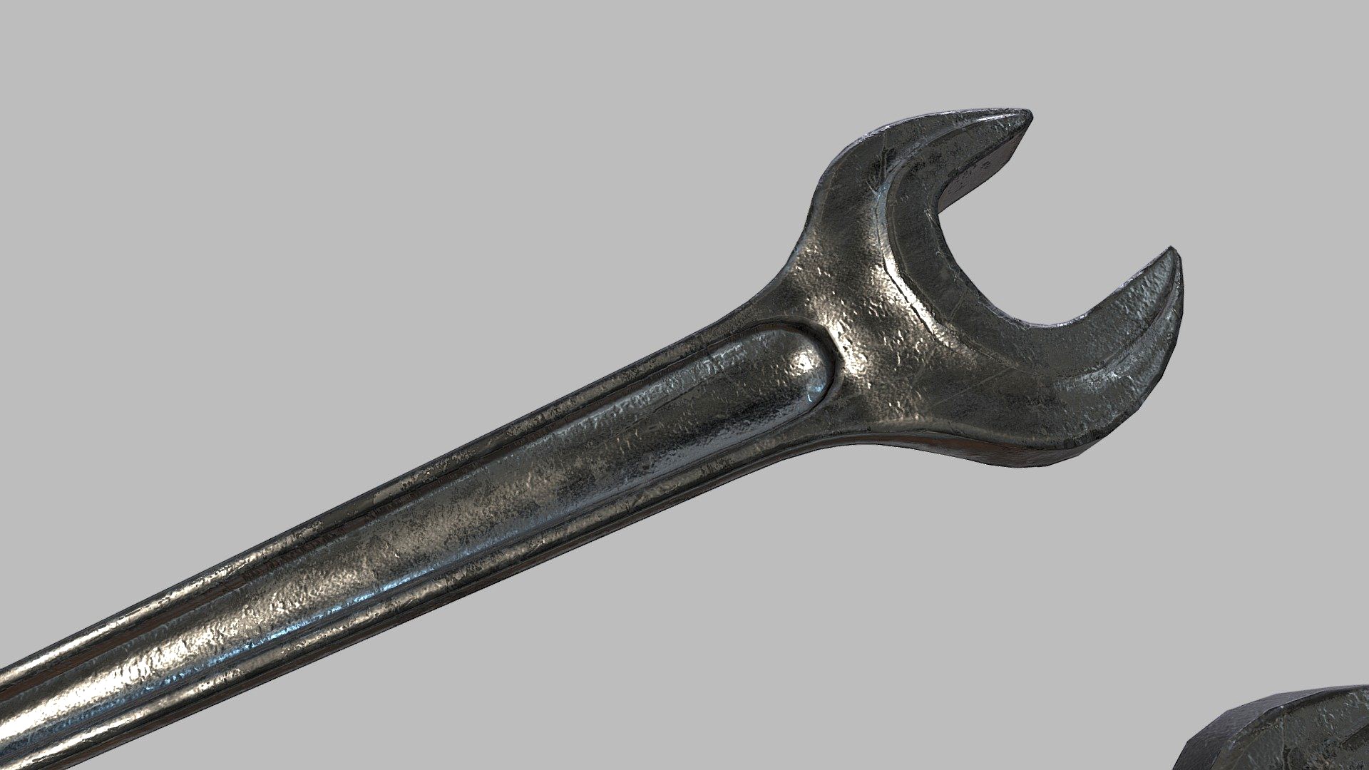 Single Open Ended Spanner Wrench PBR Game Ready