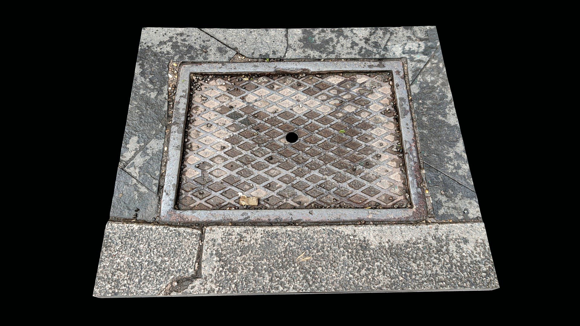 Streets of Rome. Sewer lid