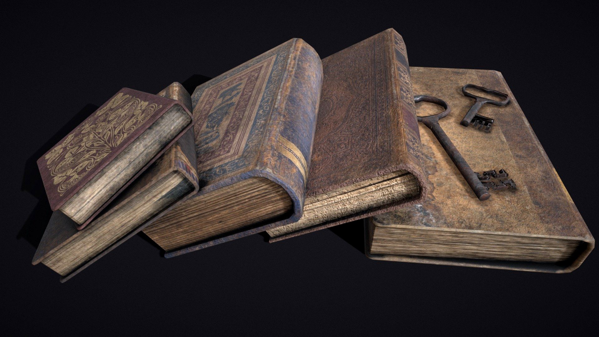 Medieval Bookstack and Keys