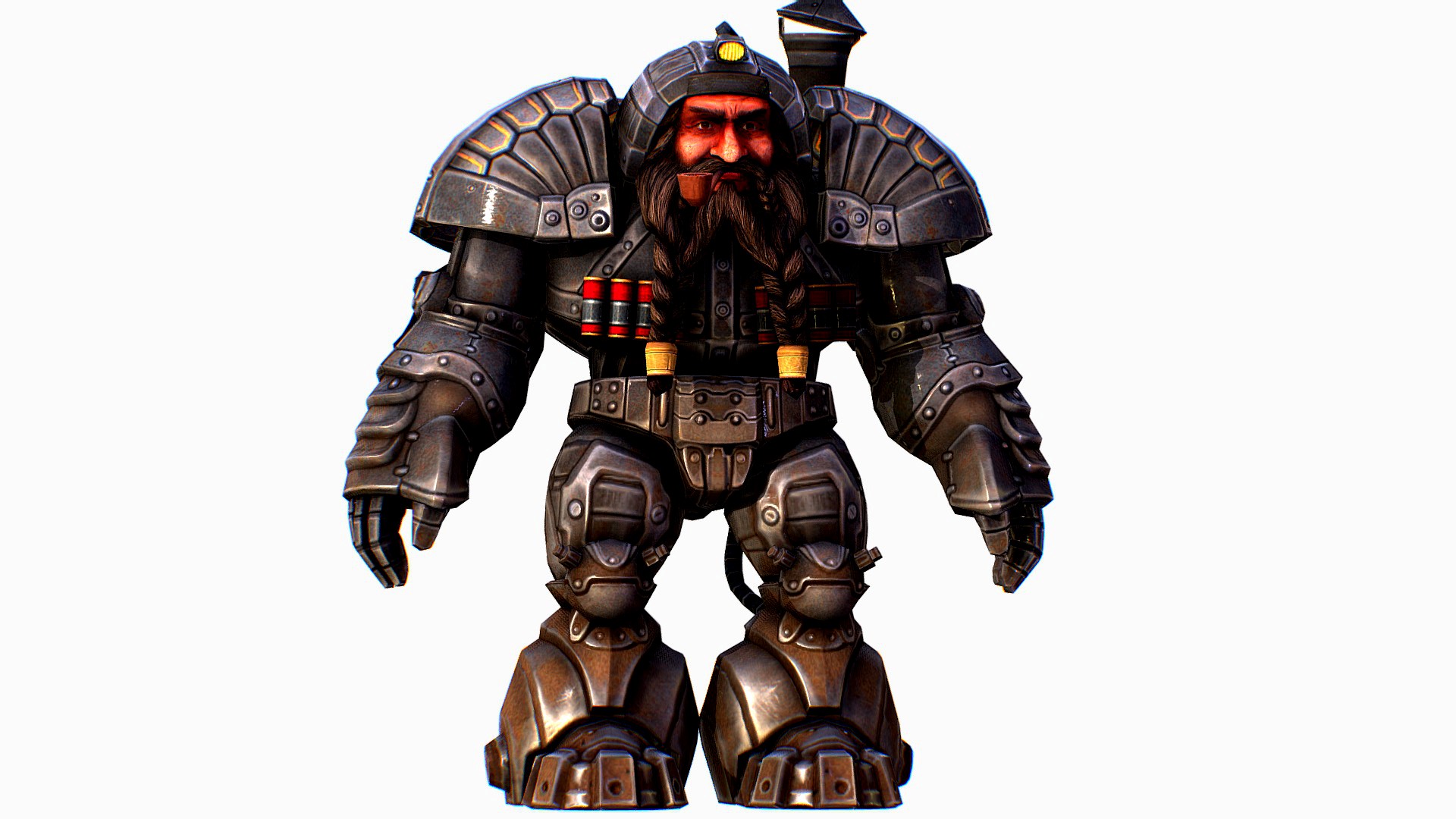 Game Character Mailed Armored Metal Gnome Robot