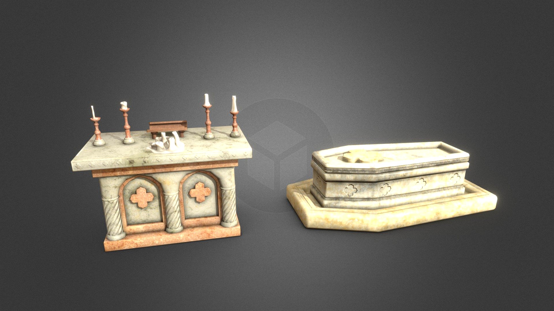 Renaissance Altar Sarcophagus Candles