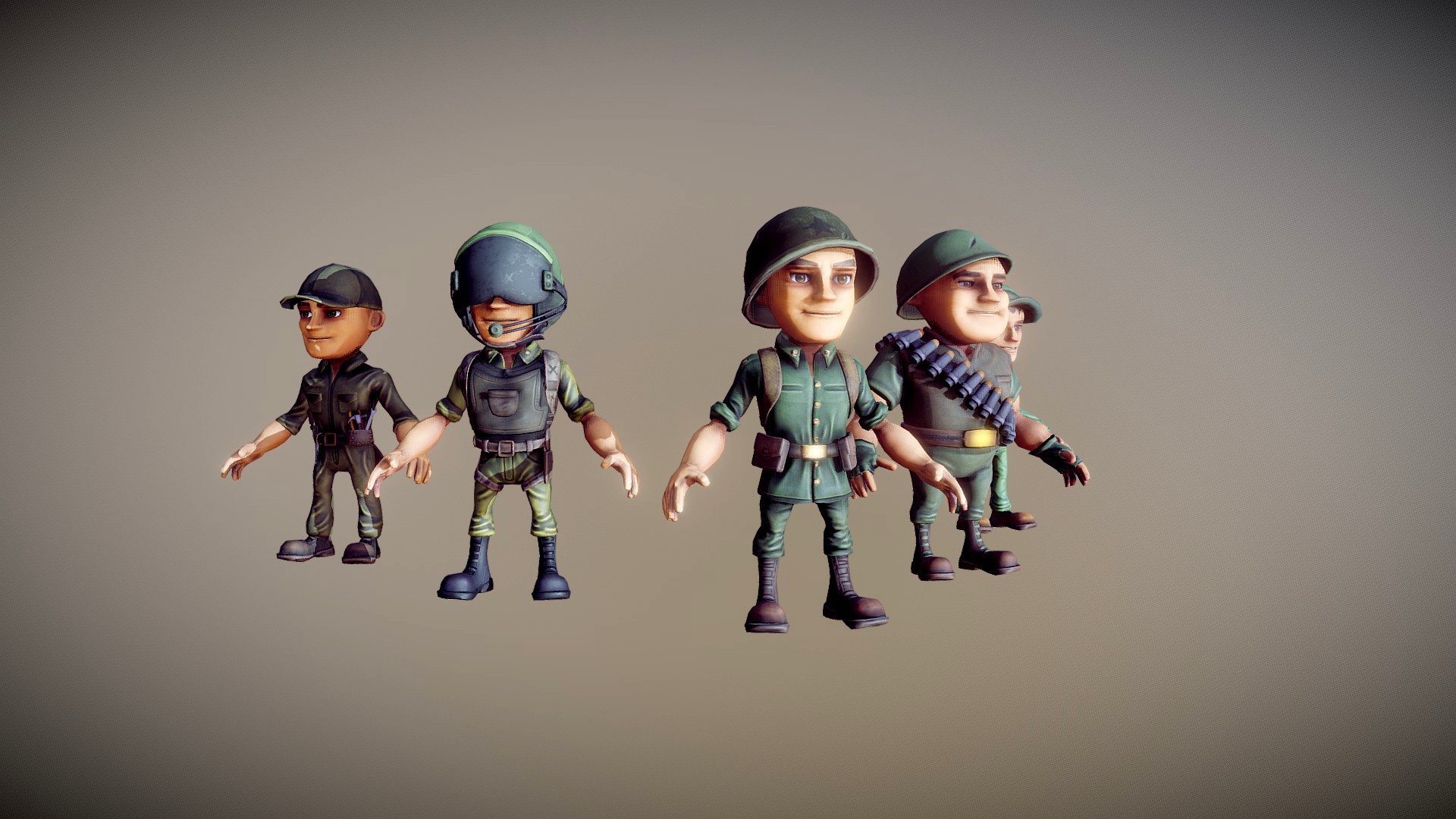 Stylized Military Characters