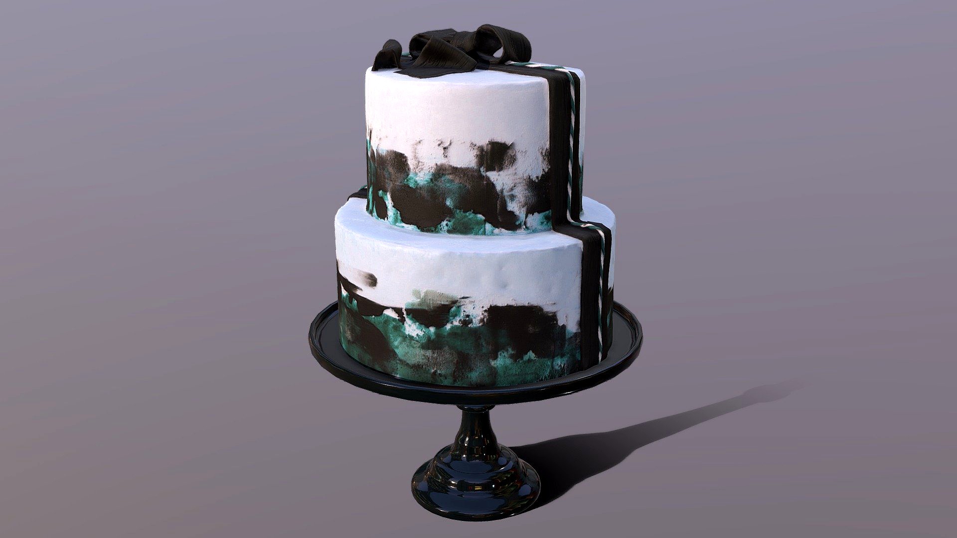 Elegant Silky Turquoise Wedding Cake