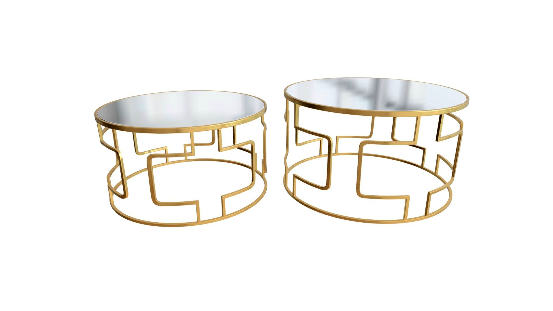 King Set Of 2 Tables Gold - A10786