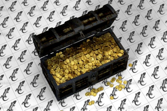 Chest With Golden Coins 3D Model