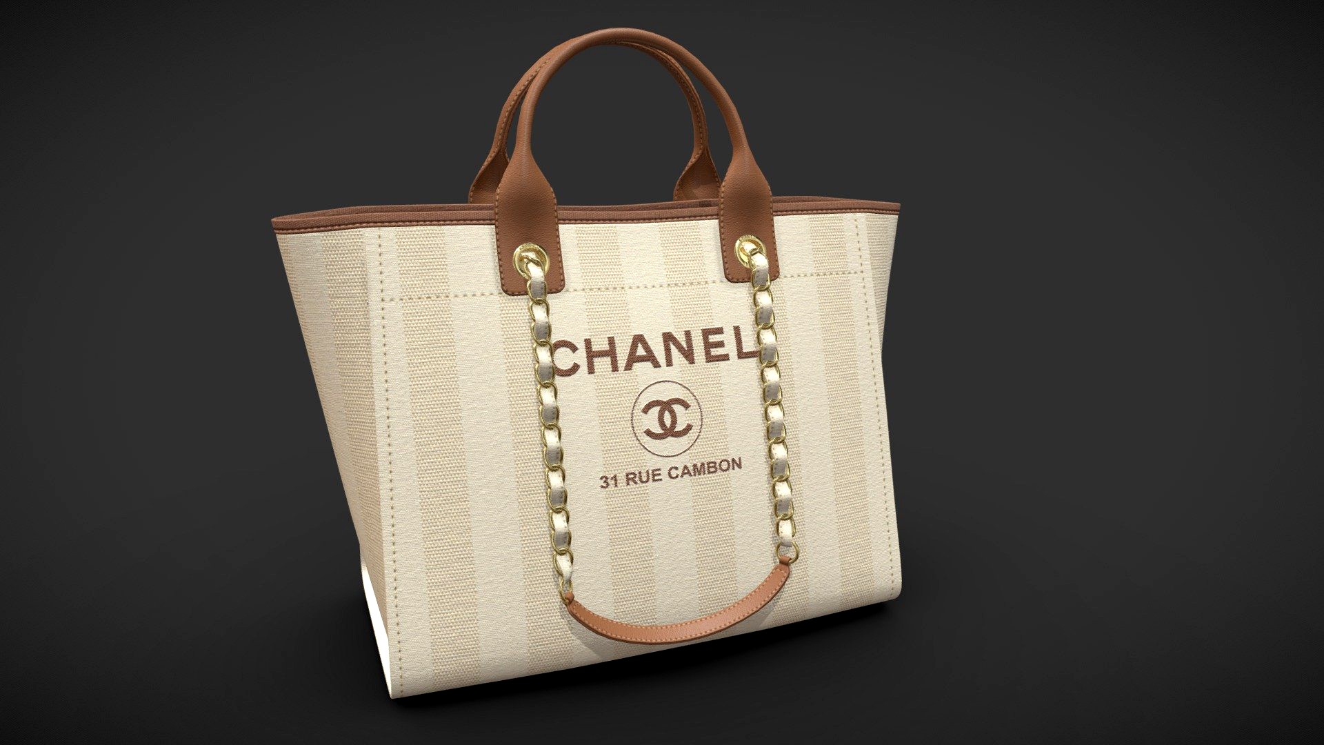 Chanel Bag Canvas Deauville Tote Shoper