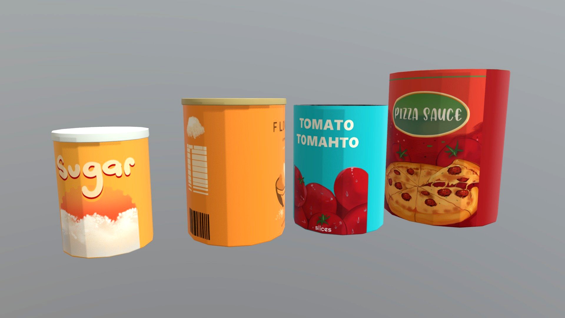 Stylized Pizza Condiments