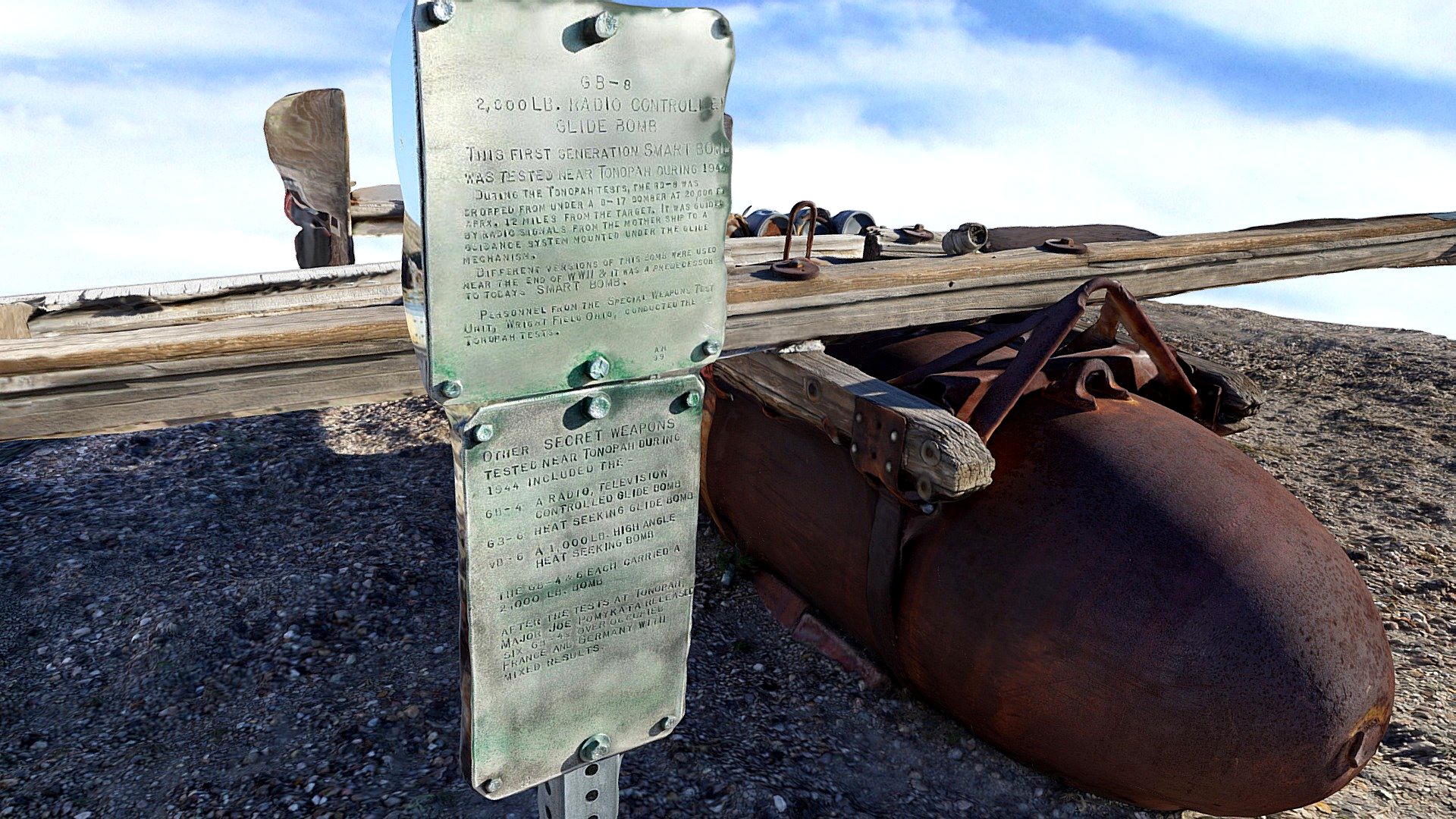 1 Ton Rocket Powered Guided Test Bomb, Nevada