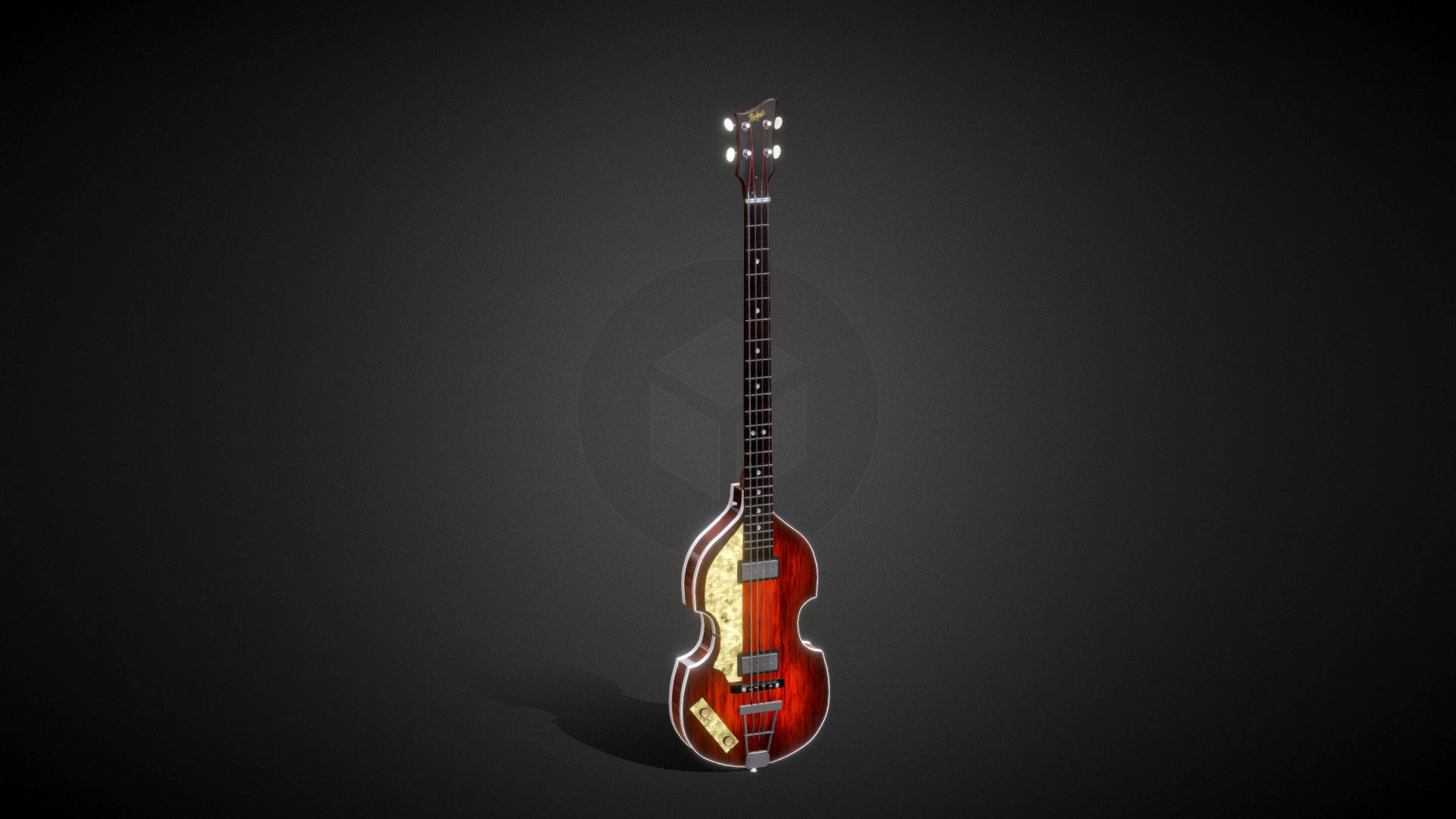 Paul McCartneys Lefthanded Hofner Bass 3d model