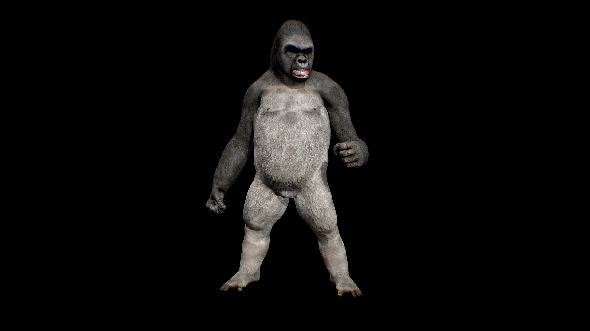 Gorilla Fighter Pose ( Rigged & Blendshapes )