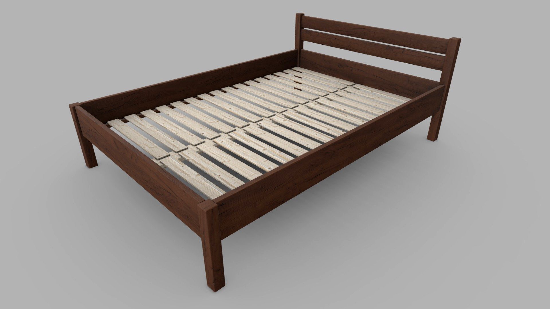 Bed Frame 2-3 - Muscat Nut Wood