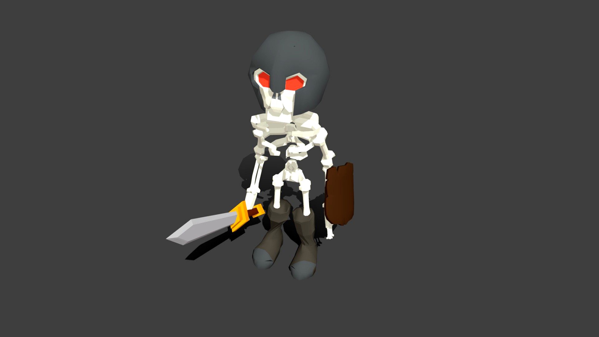 Animated Low Poly Cartoon Skeleton