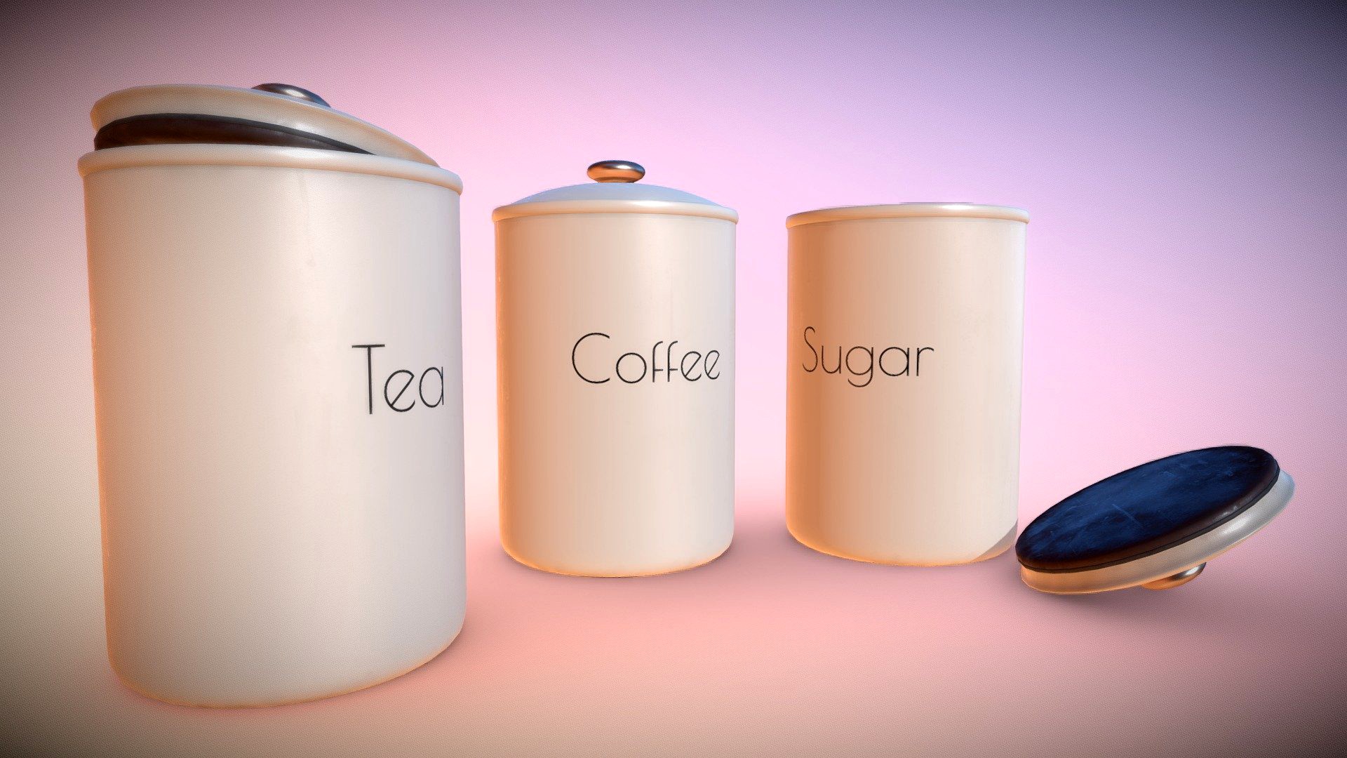 Tea Coffee and Sugar Pot