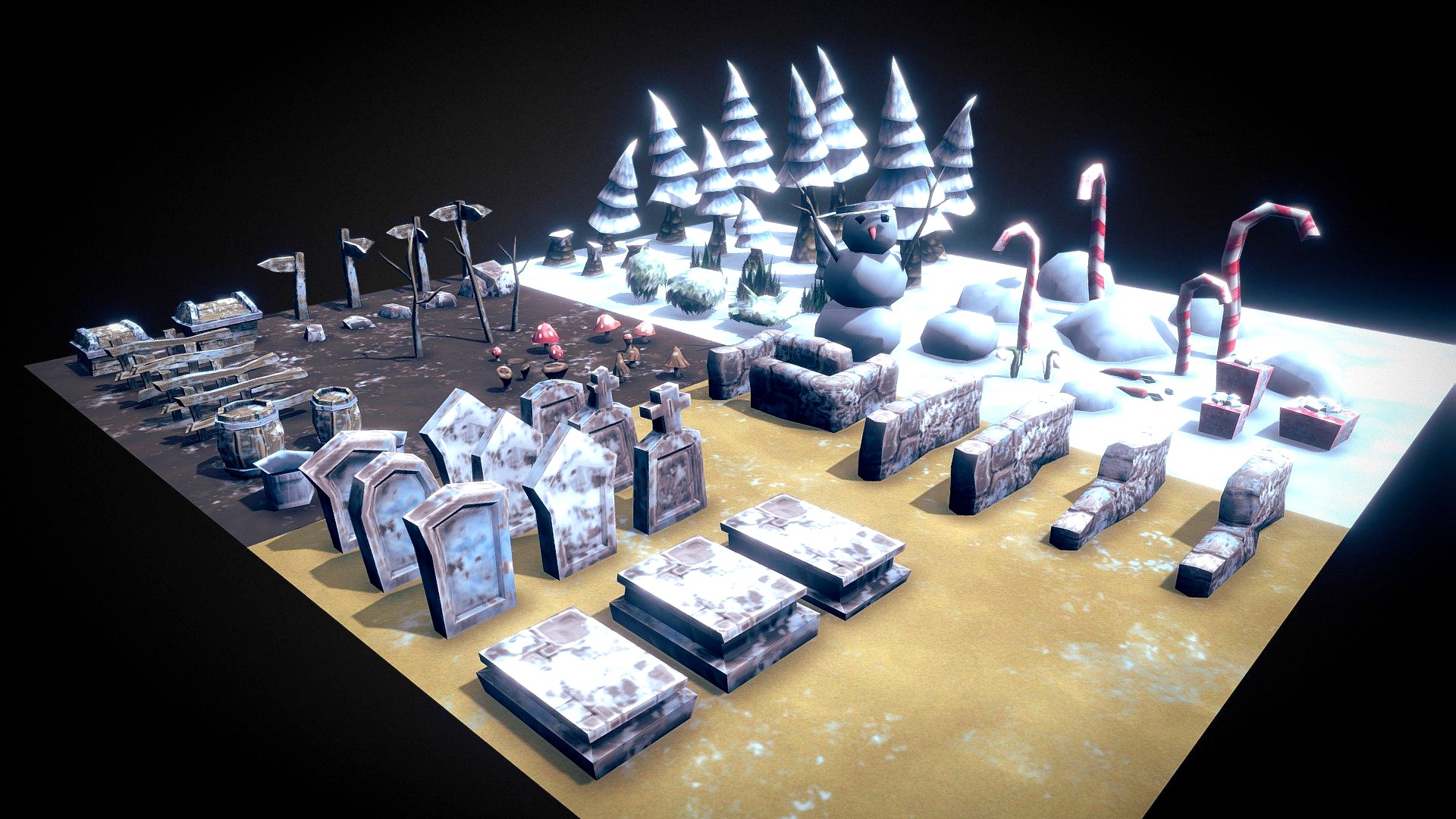 Lowpoly Winter Forest