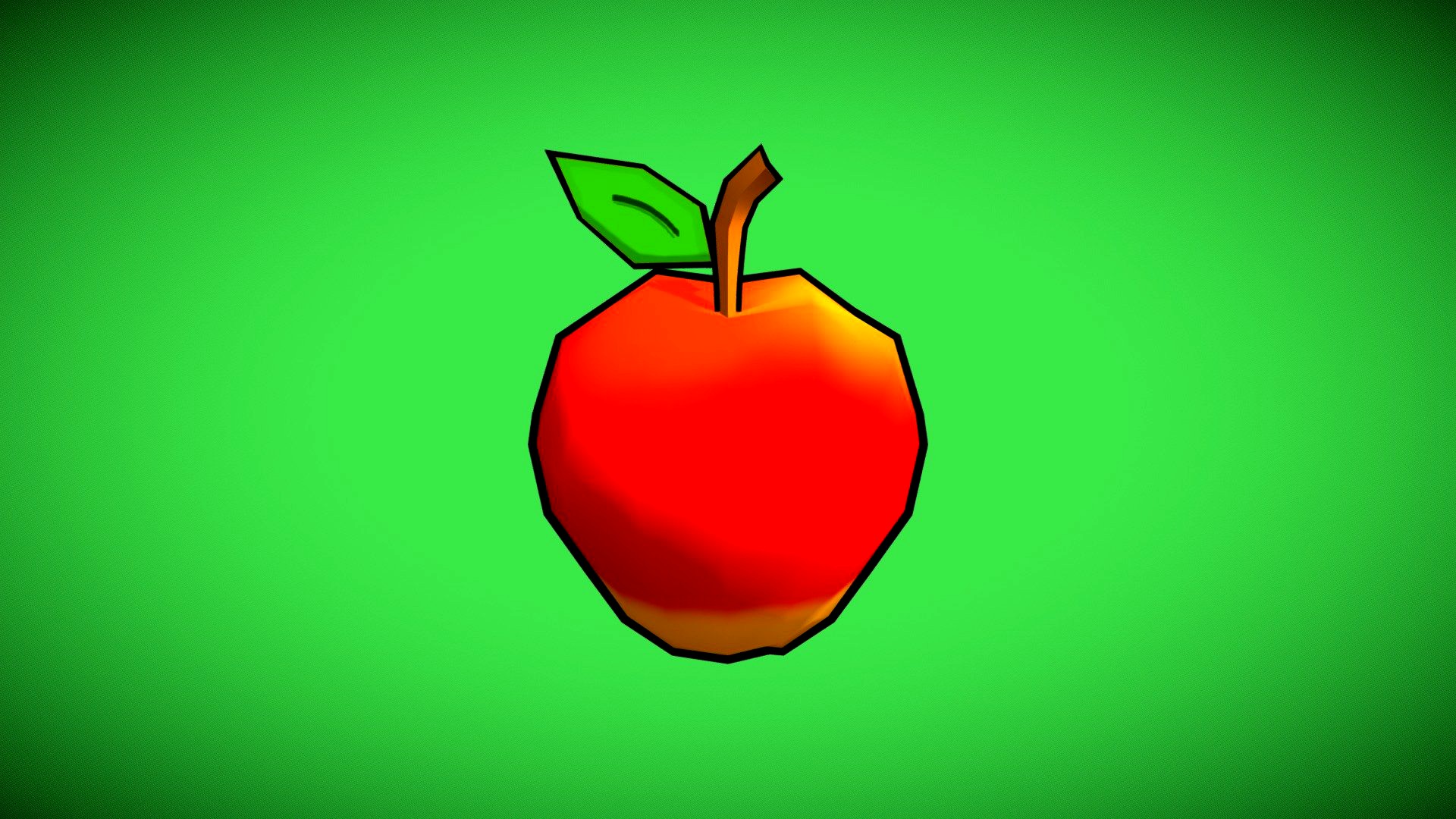 Apple with cartoon outlines