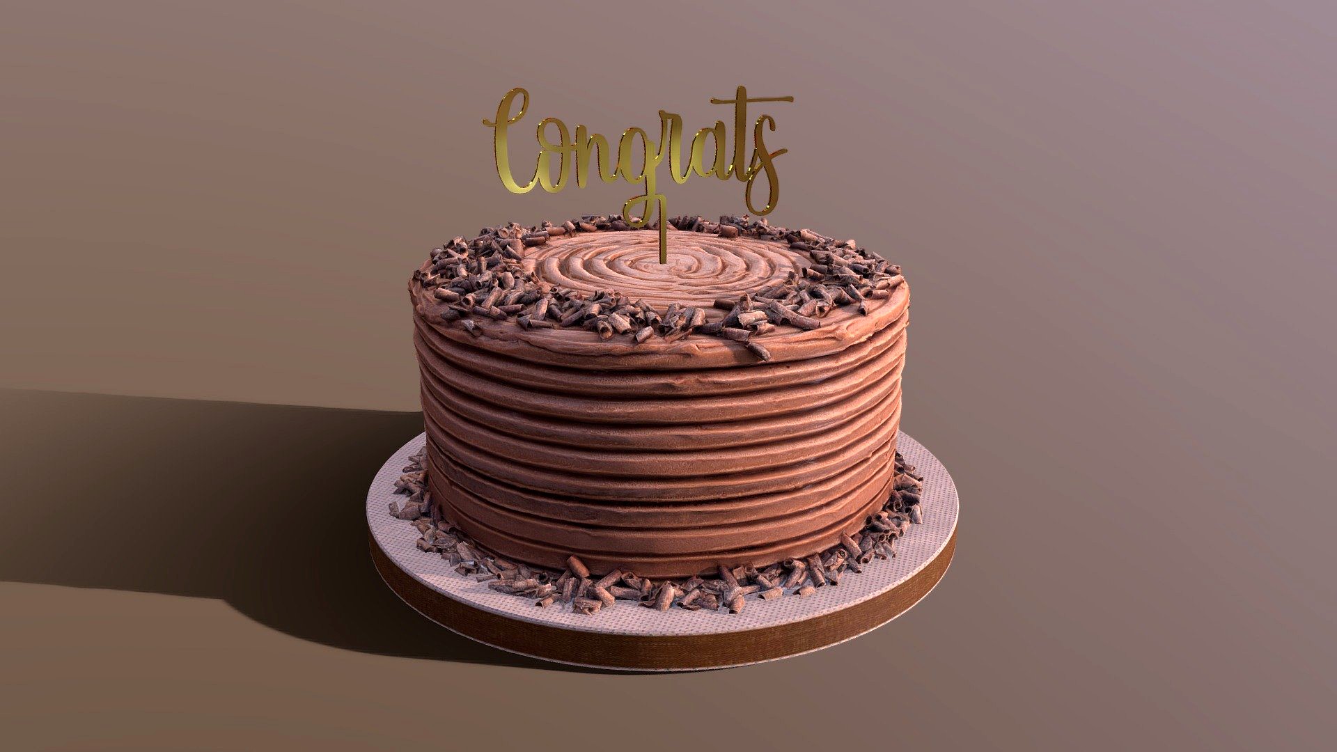 Chocolate Shaved Congrats Buttercream Cake