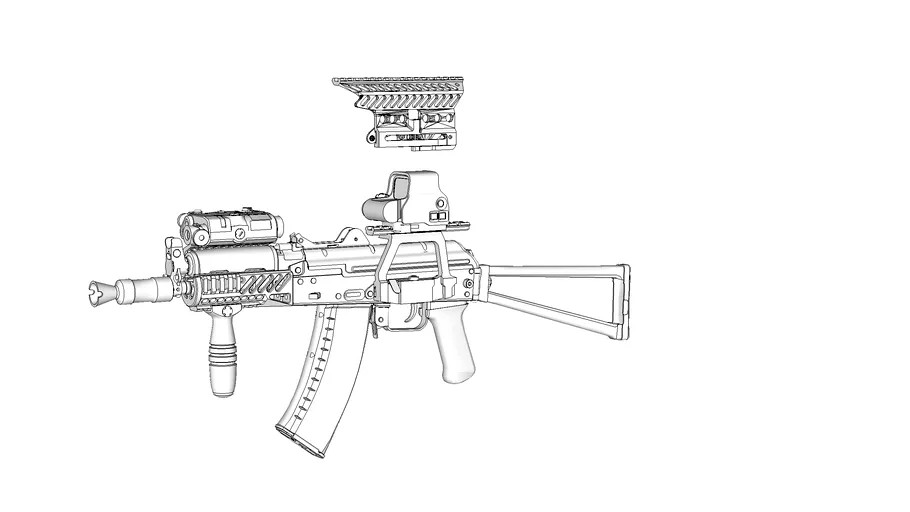 Tactical AKS-74U 3D MODEL B
