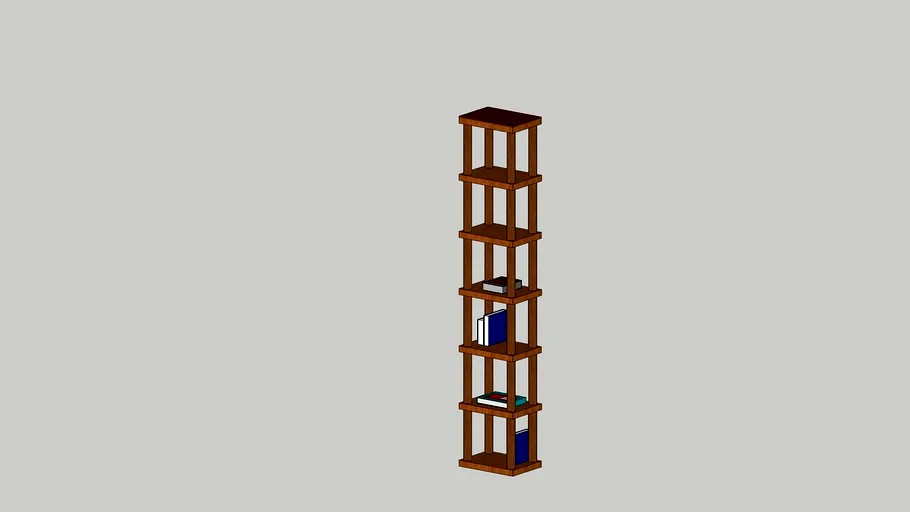 Book shelves for tight space in tiny house 3d model