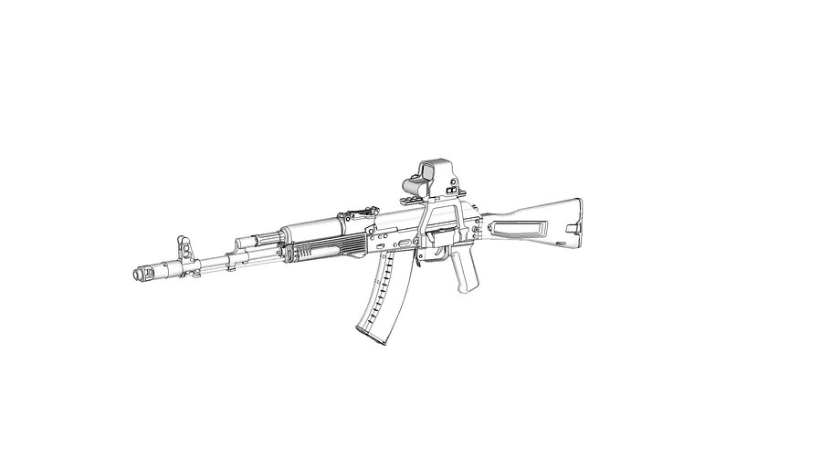 【TARKOV】Tactical AK-74M 3D MODEL C
