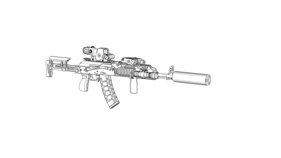 【TARKOV】Tactical AK74M 3D MODEL B