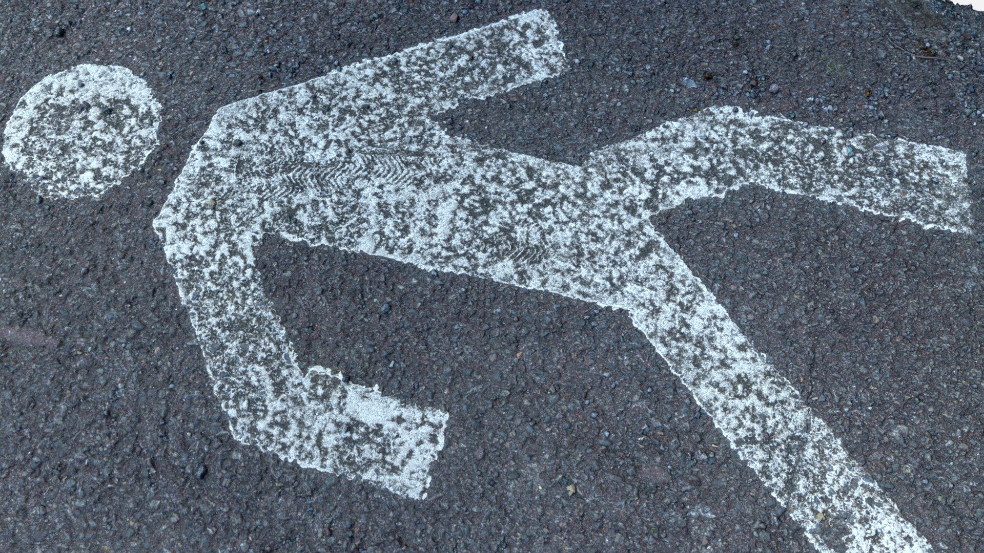 Pedestrian pictogram on asphalt