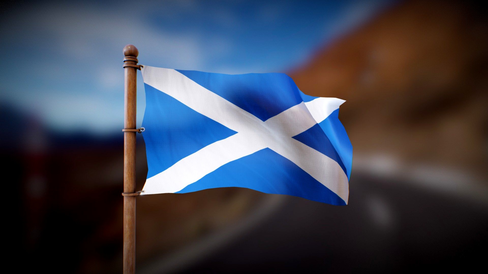 Flag of Scotland - Wind Animated Loop