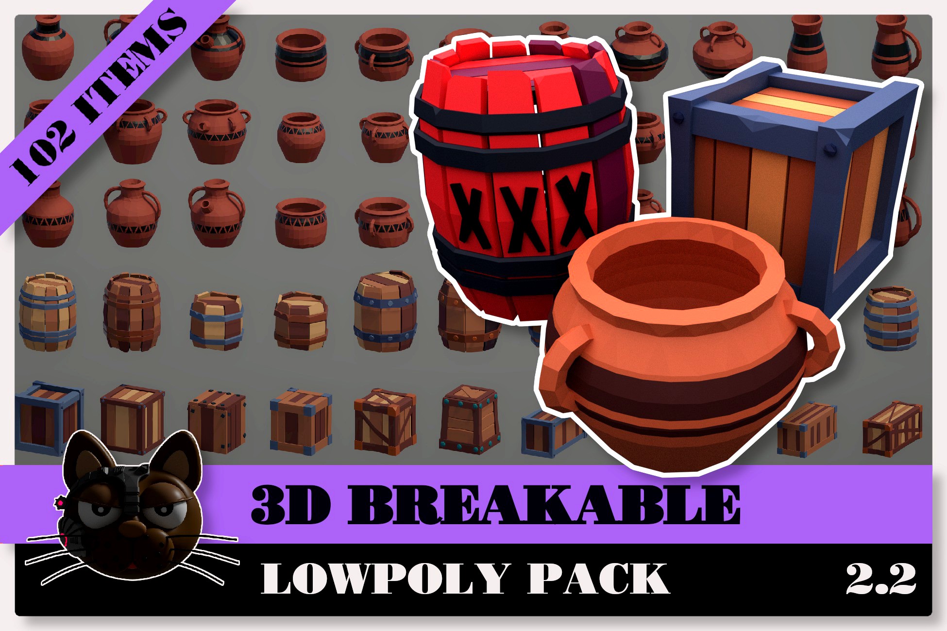 3D Breakable Lowpoly Pack