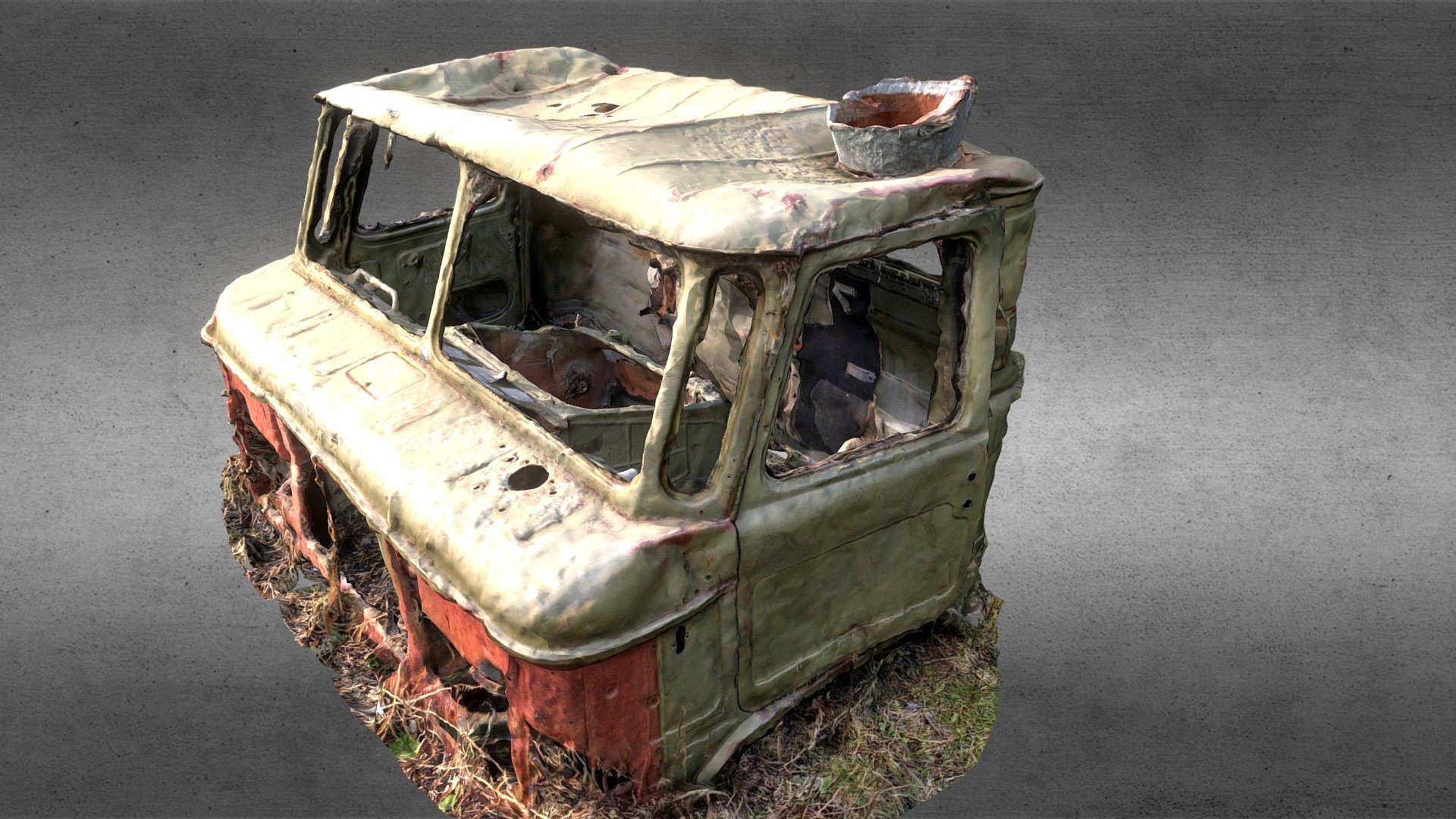Destroyed driver's cab