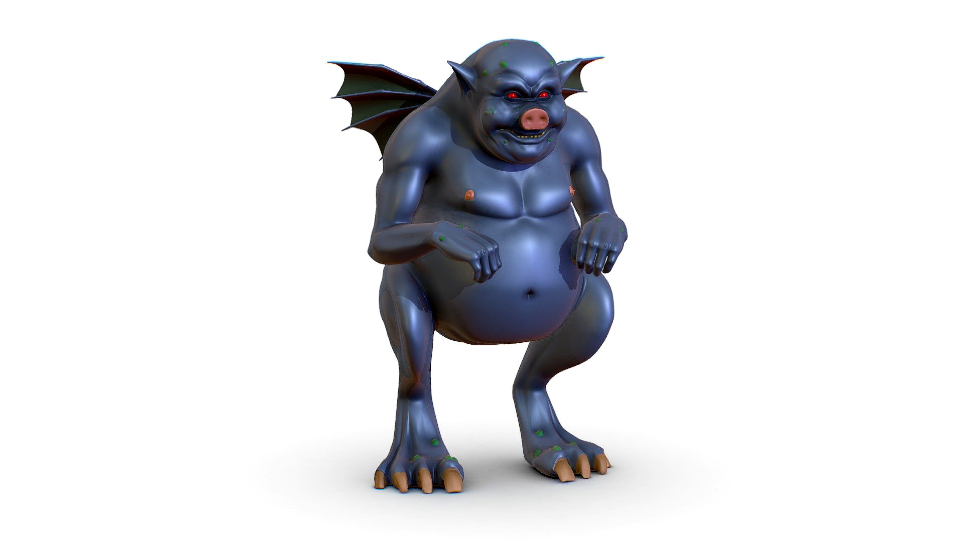 High Poly Monster Demon Devil with Wings