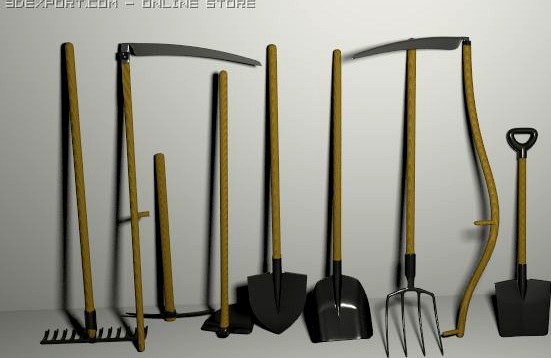 Garden tools set 3D Model