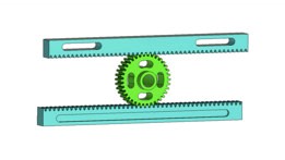 Animated Double Rack and Pinion gear