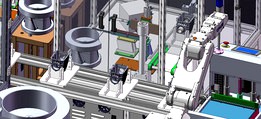 industrial 3D model liquid pump assembly line