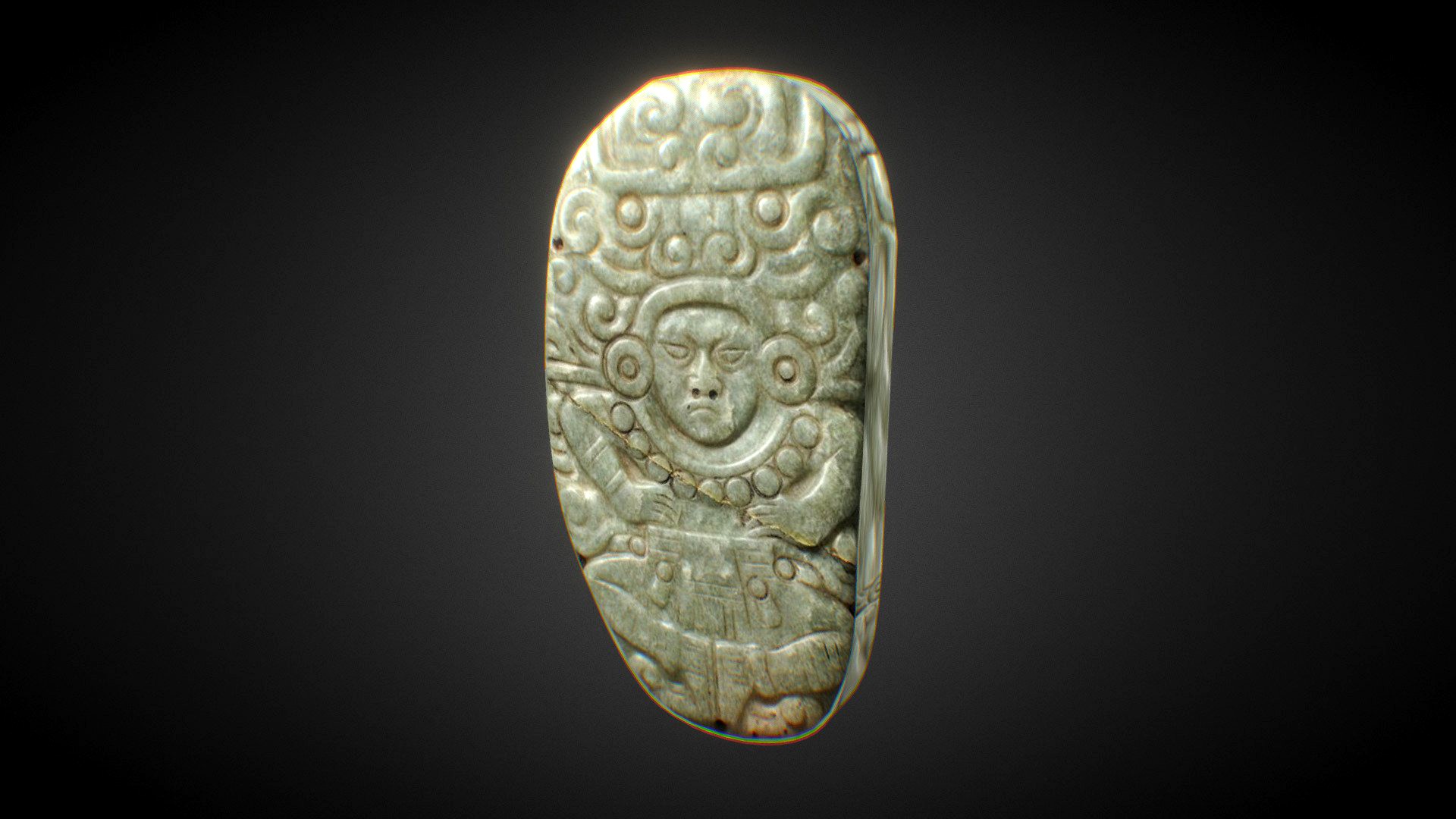Jade Plaque Stone - Mayan Culture