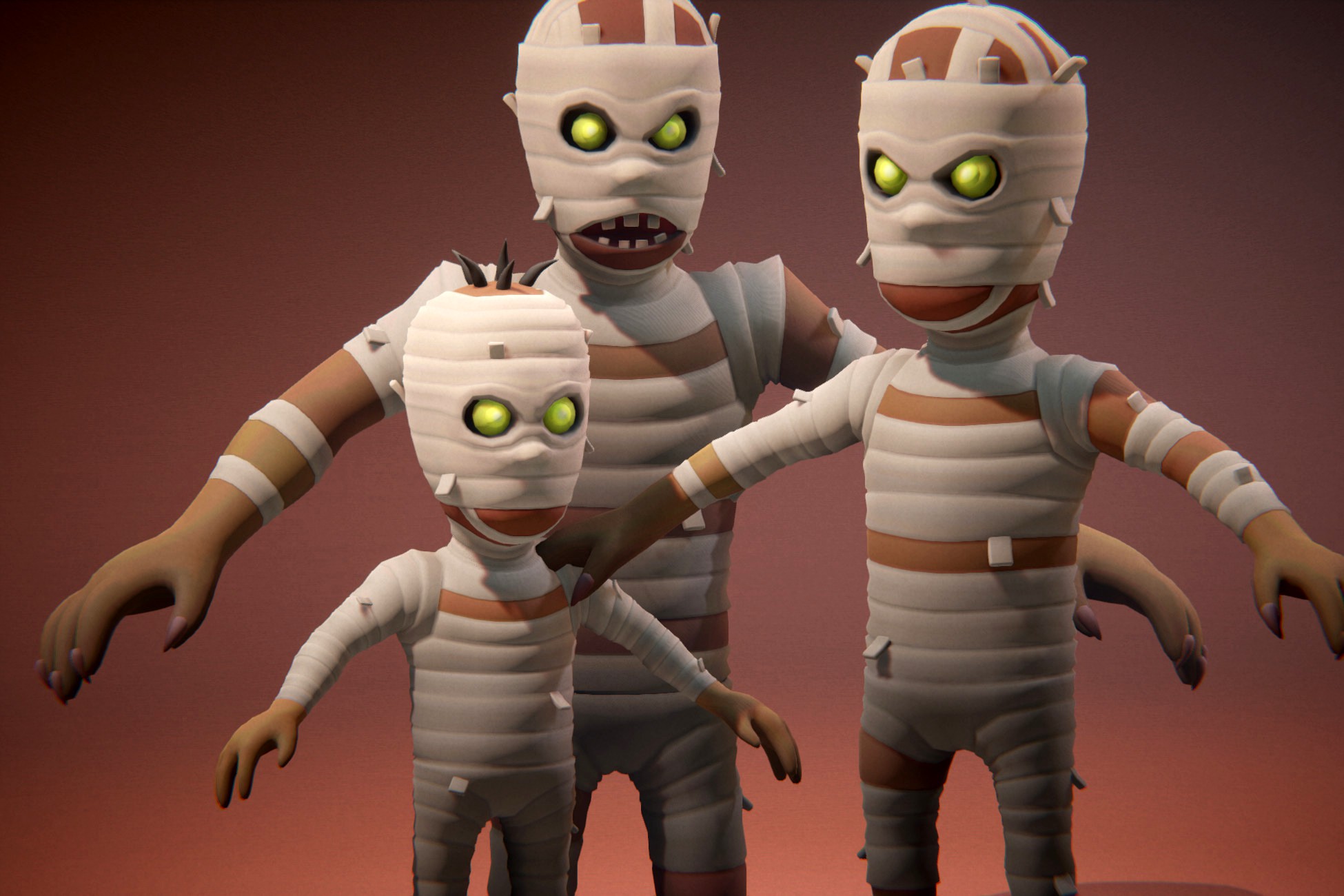 Mummy Family Pack - Characters + Animations