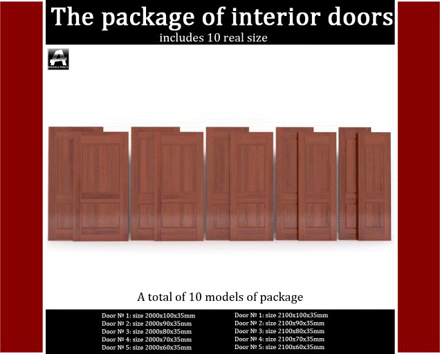 The package of classic interior doors 3D Model