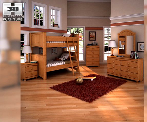 Ashley Stages Bunk Bedroom Set 3D Model