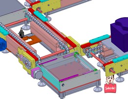 machine-world.net: industrial 3D model multi station conveyor