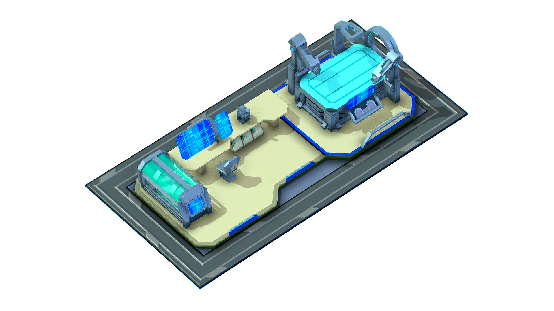 isometrical medical room hospital 01