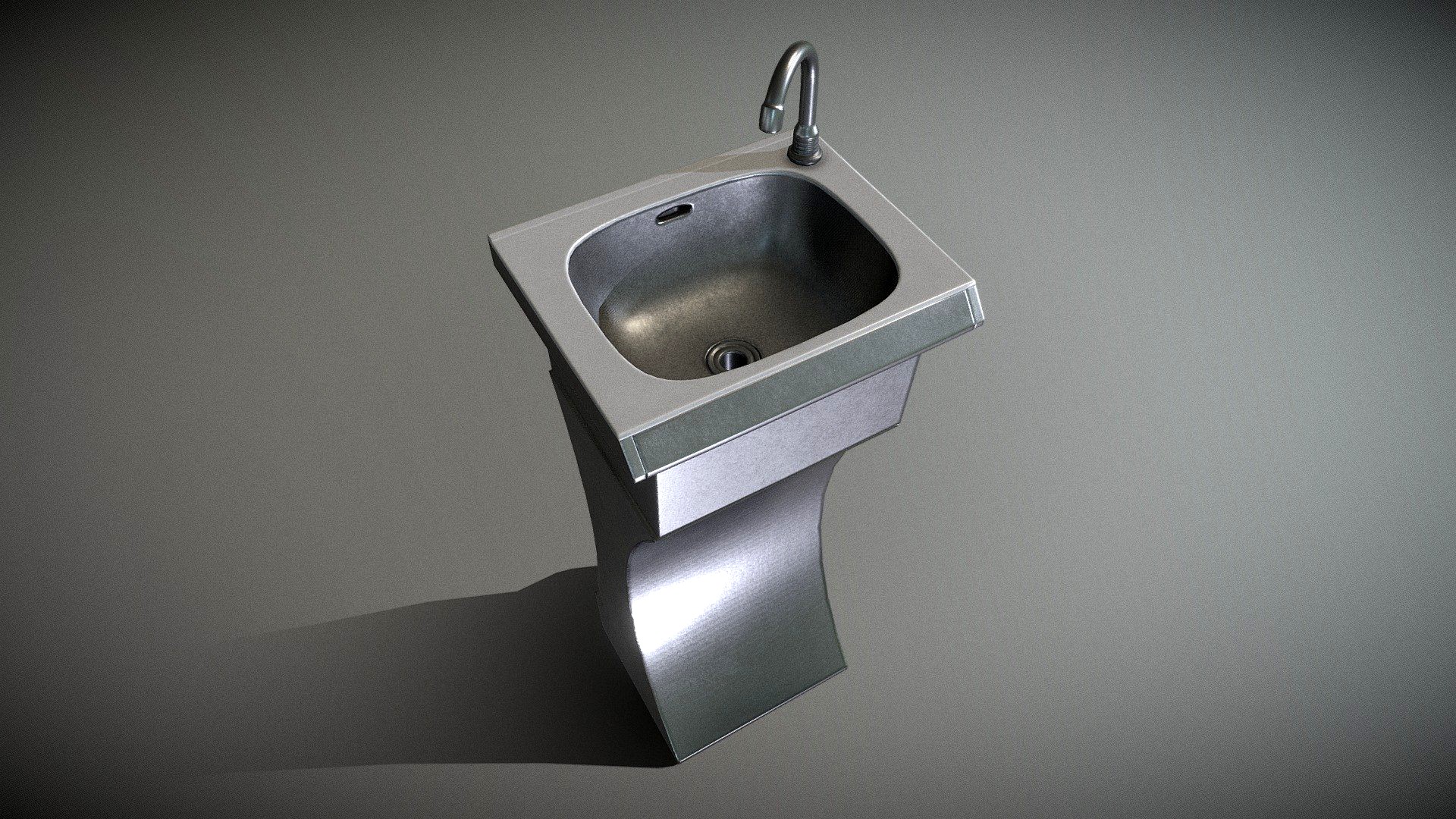 Public Metal Sink - 13 - Futuristic