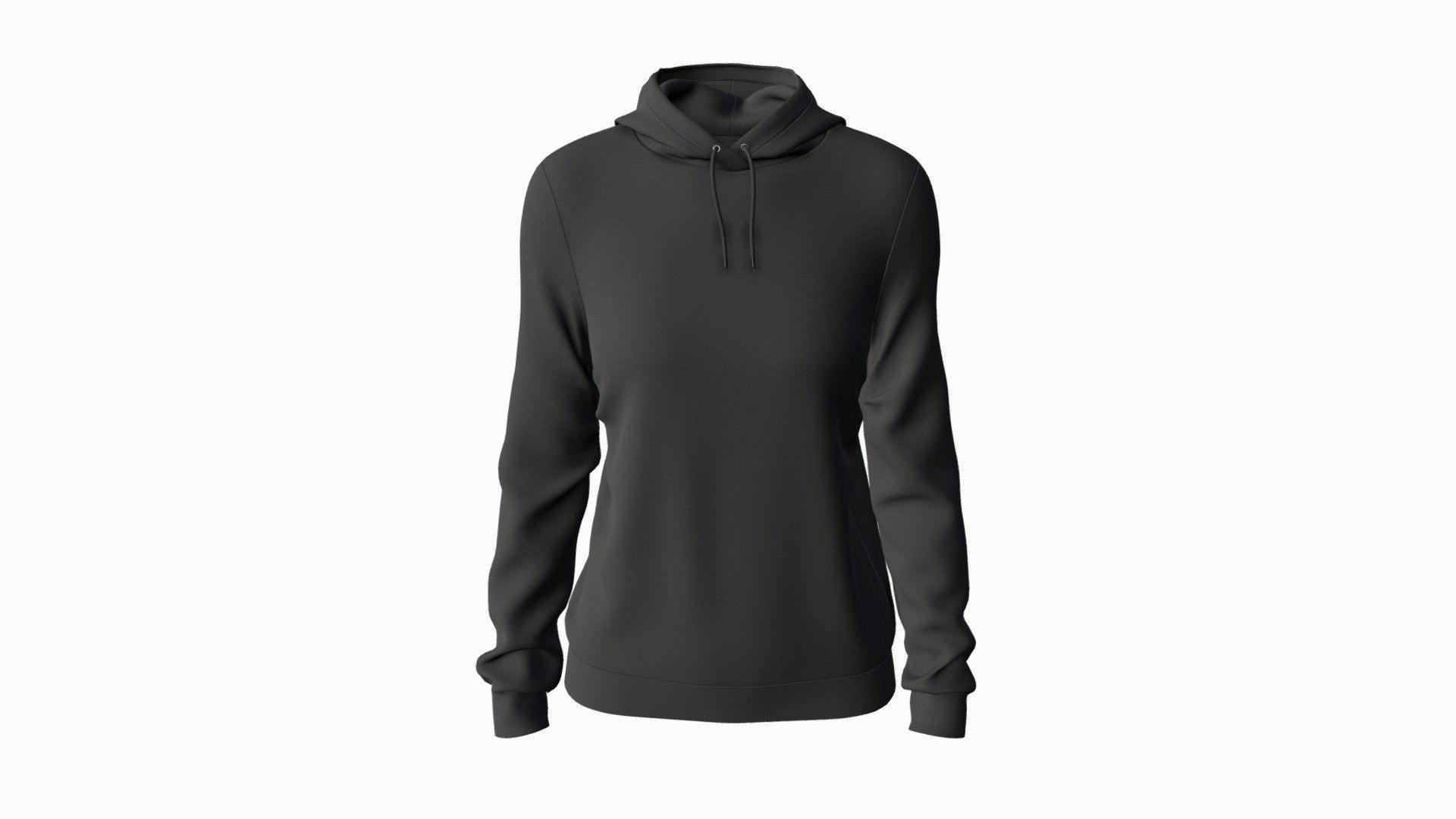 Hoodie for Women Mockup 01 Black