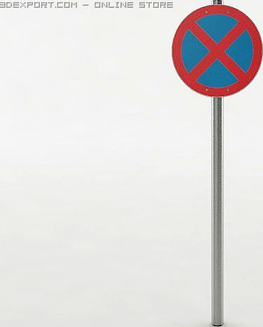 No Stopping Sign 3D Model