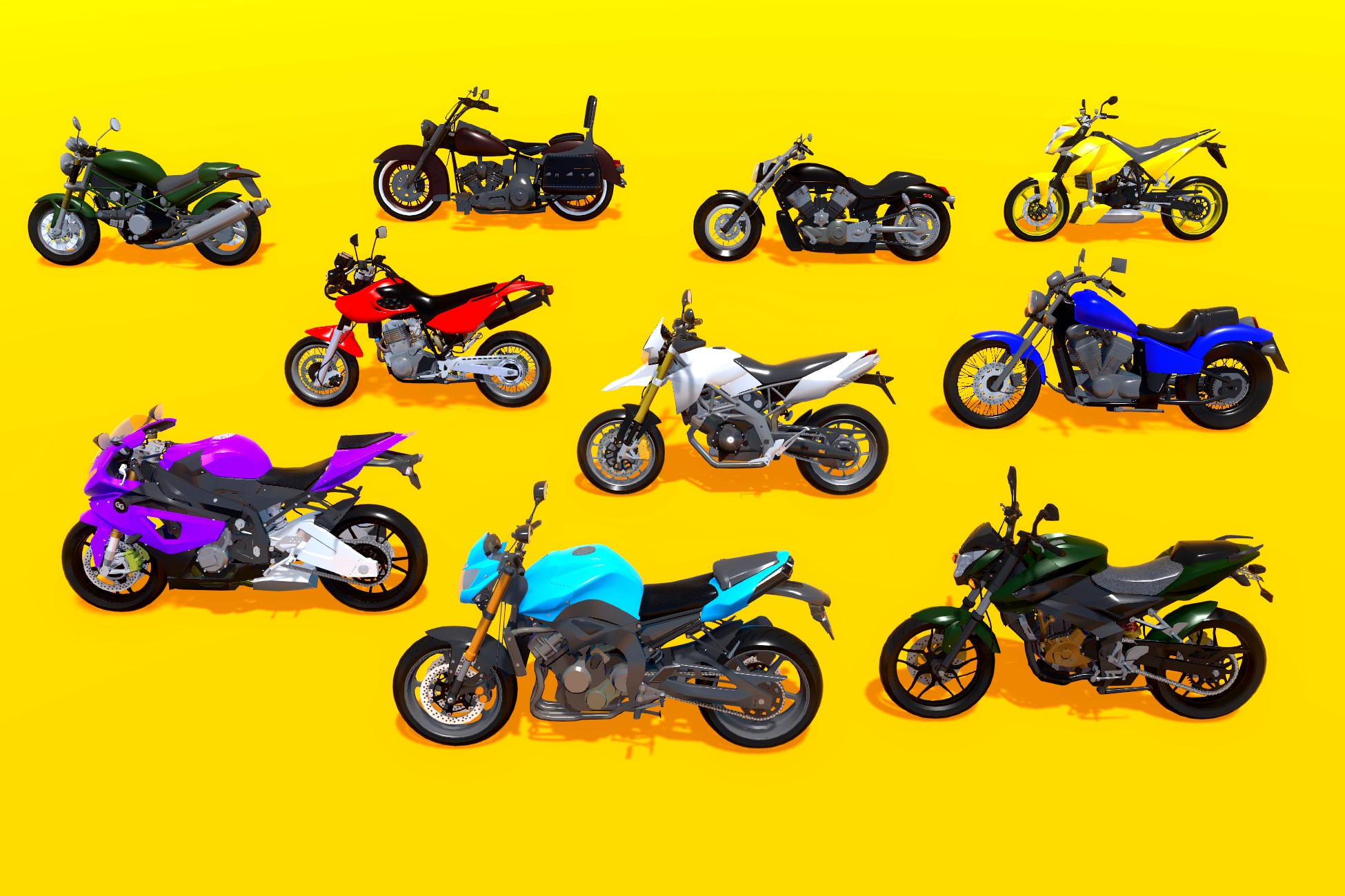 Super Bikes Pack - Low Poly