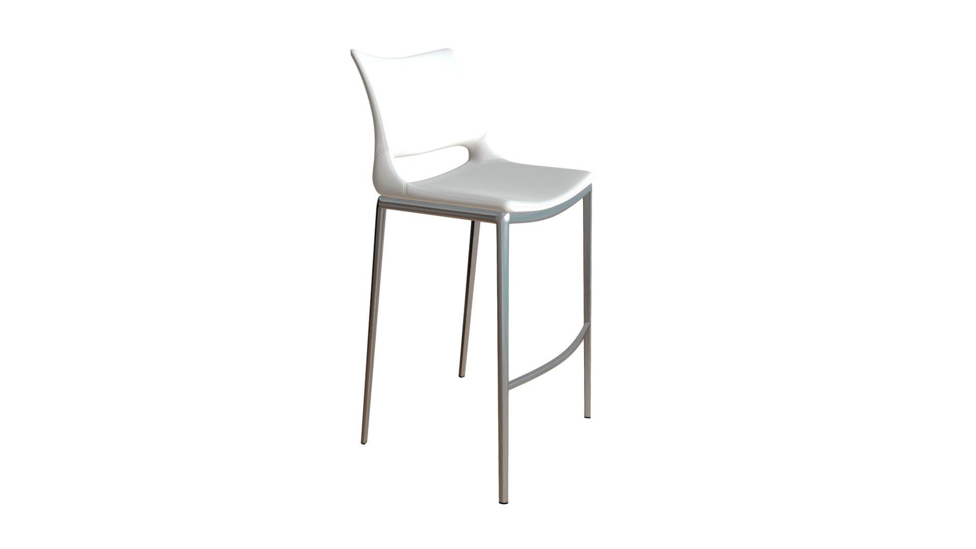 Ace Bar Chair White & Brushed Stainless - 101283