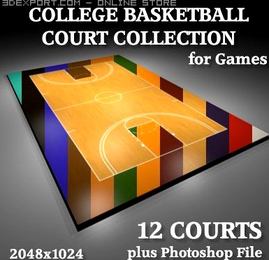 College Basketball Courts 3D Model