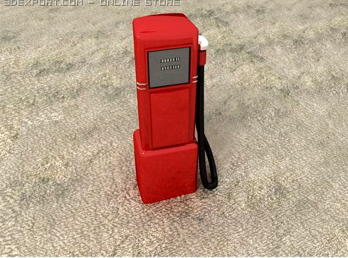 Gas station retro 3D Model