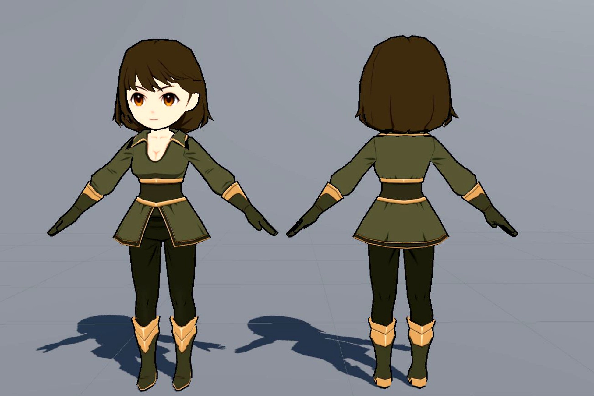 3D Anime Game _ Character Female model